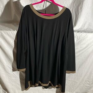 CJ BANKS 3X WOMENS TOP BLACK NON SMOKER